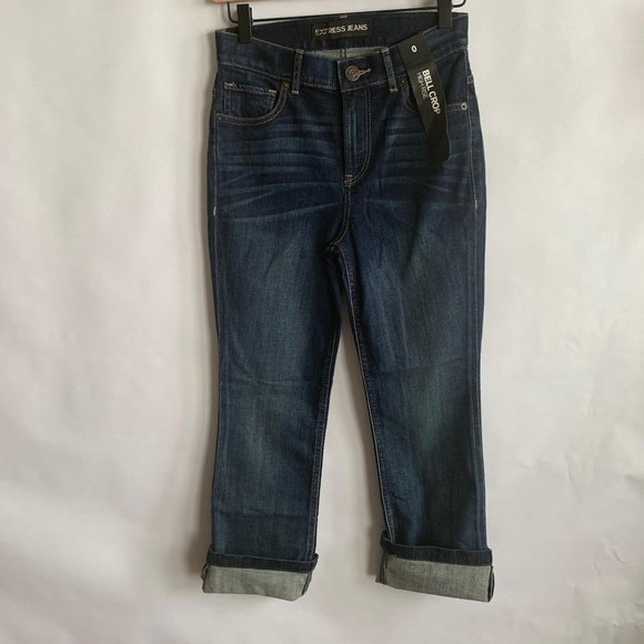 Express Denim - NWT Express Womens Bell Crop High Rise JEANs Sz 0